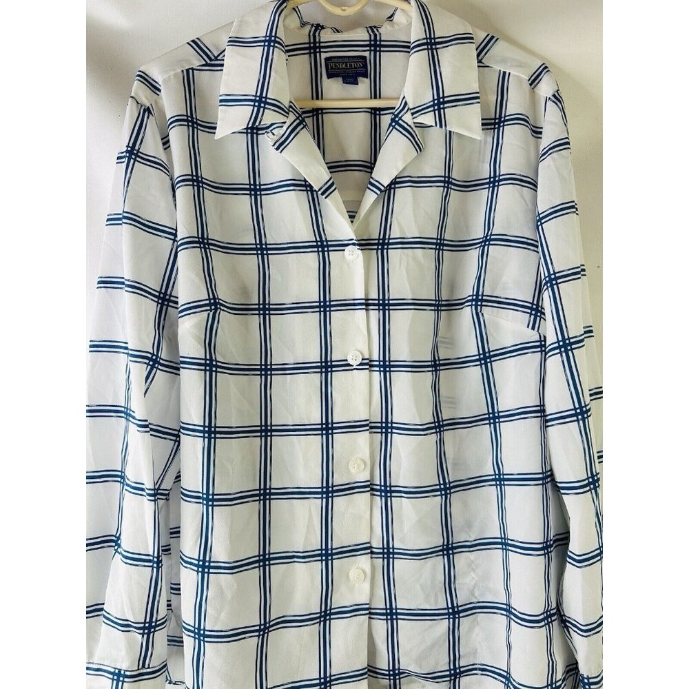 Nwot Pendleton Gingham Plaid Button Front Shirt B… - image 3